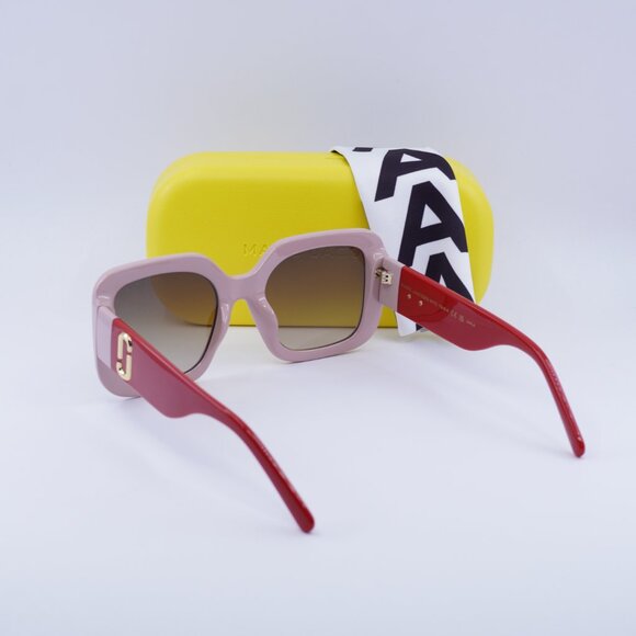 Marc Jacobs MARC 647/S 0C48 HA Square Sunglasses - Pink Red\Brown Gradient - Picture 10 of 10